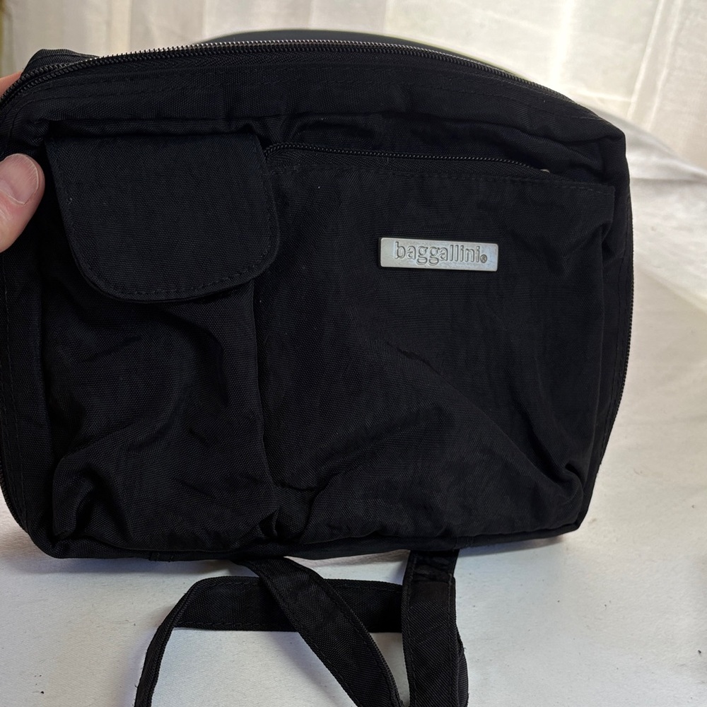 Baggallini Black Poly Convertible Crossbody Sling Bag